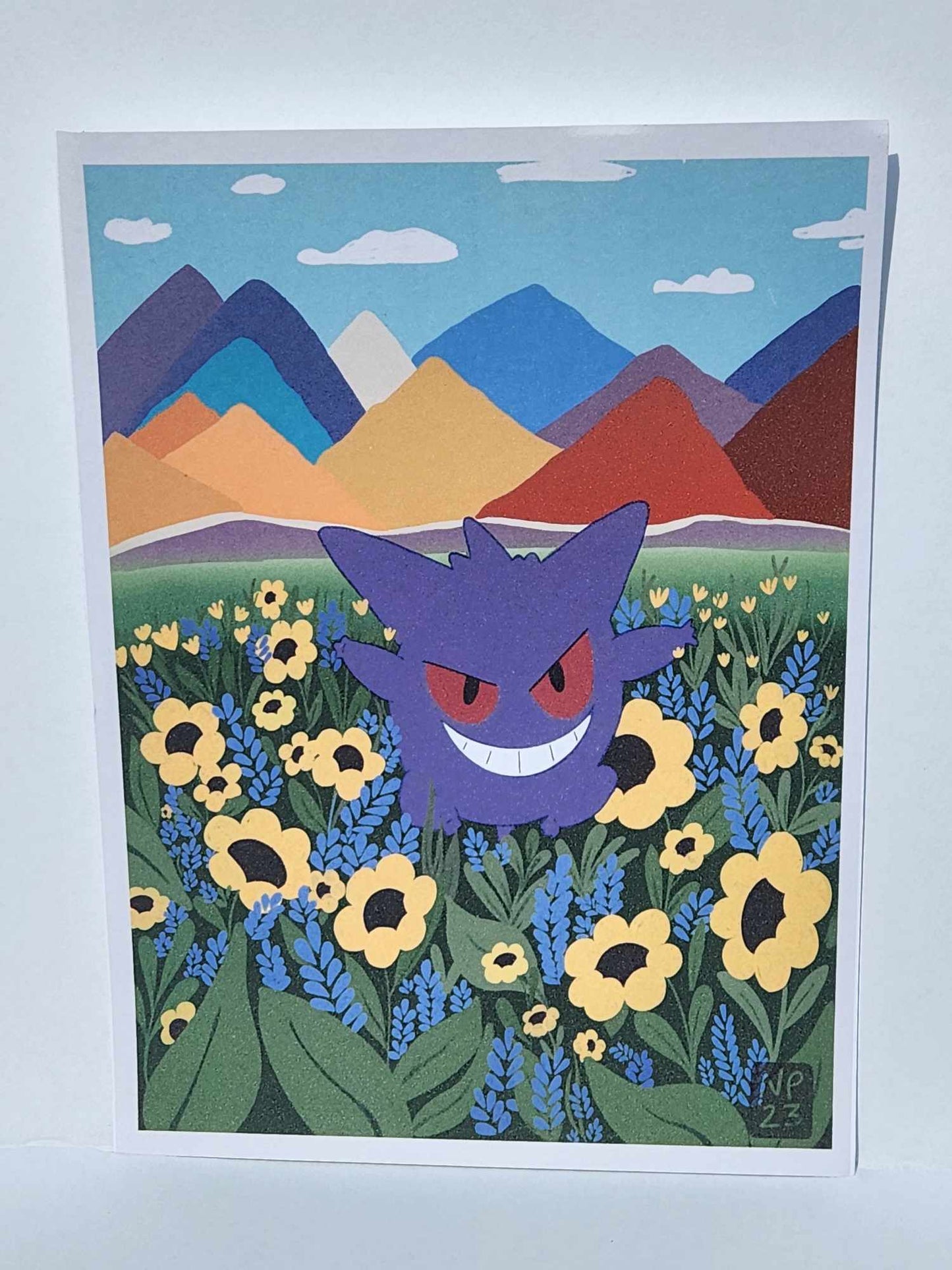 Gengar in a Field of Sunflower Prints