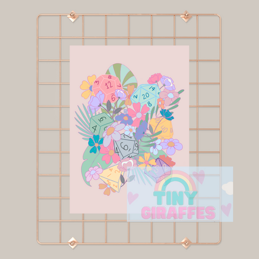 Floral DND Dice Prints