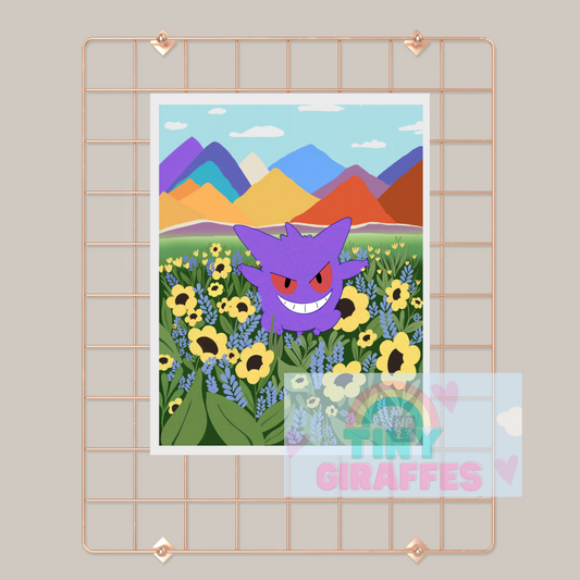 Gengar in a Field of Sunflower Prints