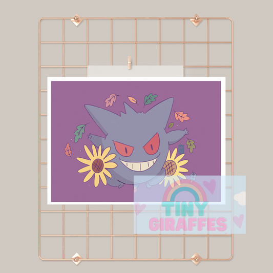 Gengar withSunflower Prints