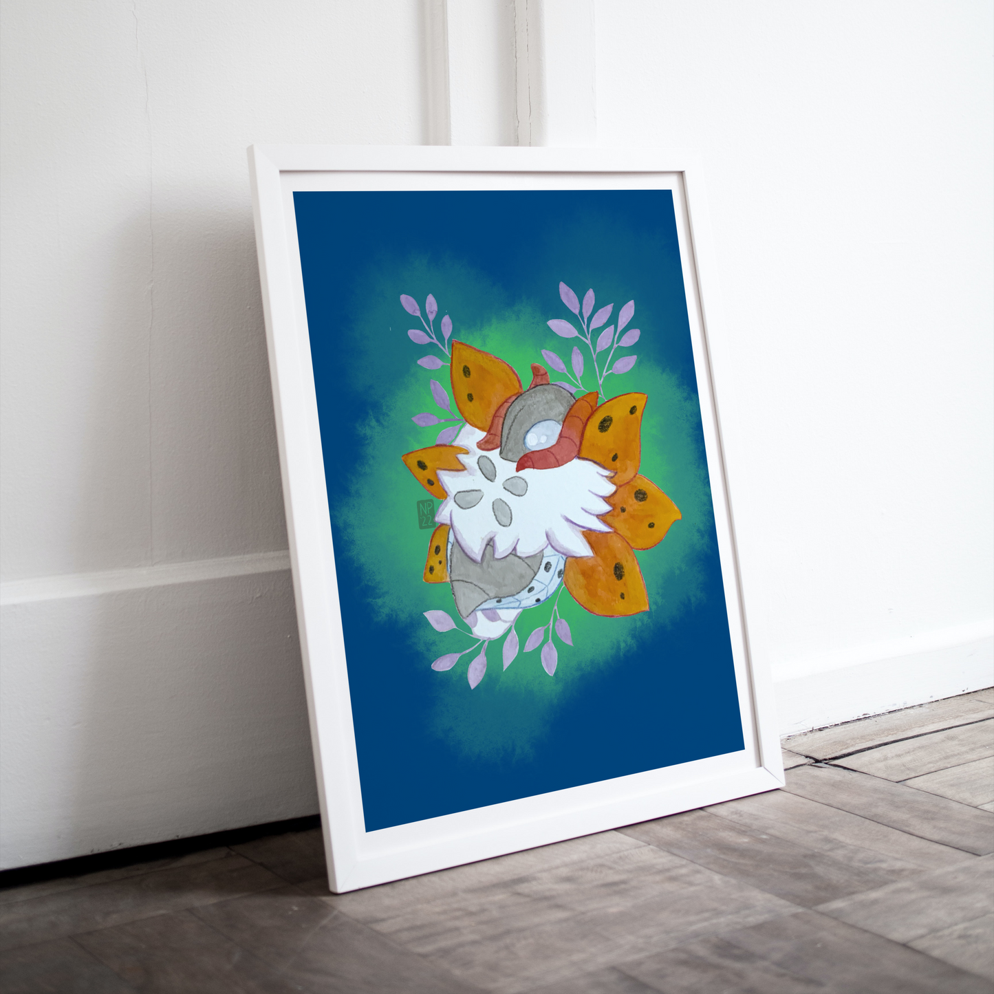 Pokémon Volcarona Inspired Botanical Art print