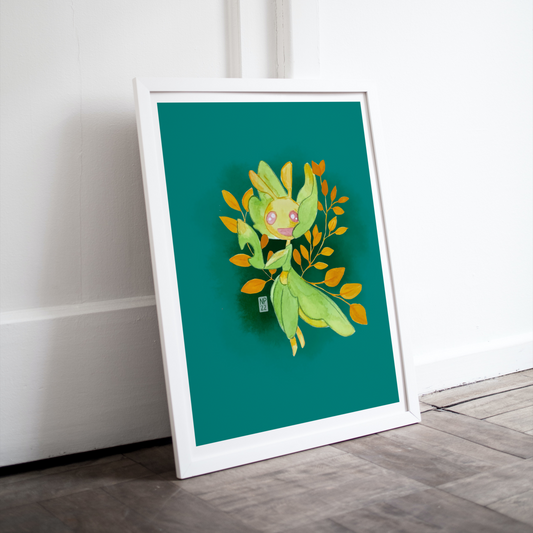 Pokémon Leavanny Inspired Botanical Art print