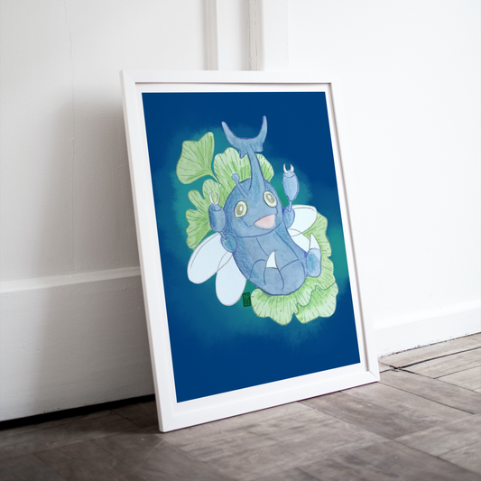 Pokémon Heracross Inspired Botanical Art print